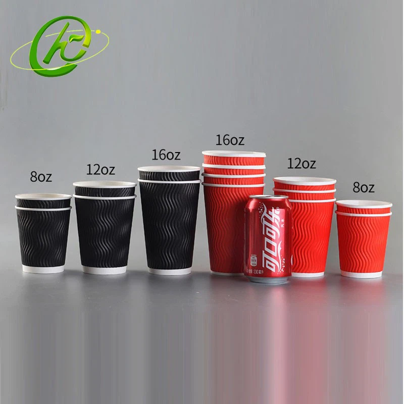 20oz Black Insulated Ripple Paper Cups